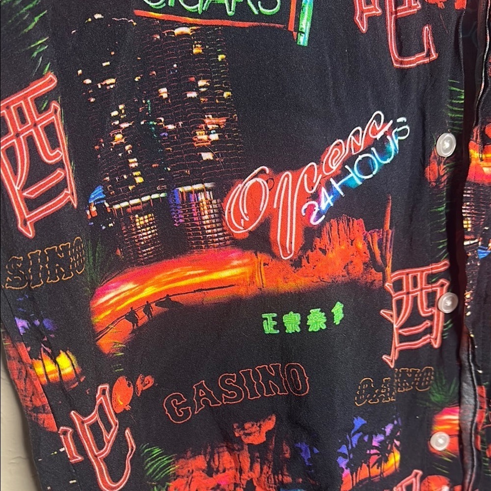 Graphic Neon Print Men's Shirt - Picture 4 of 4